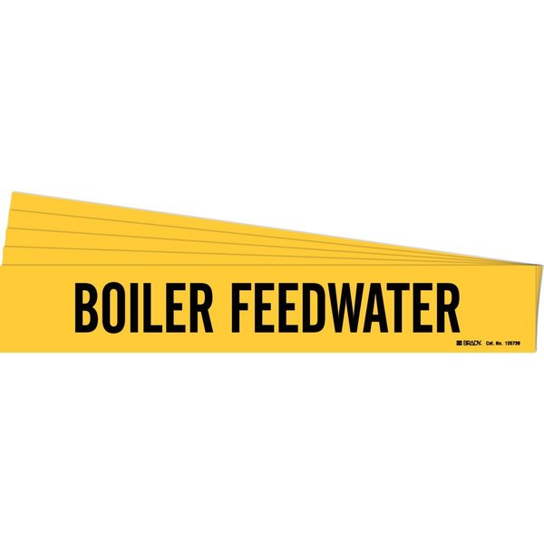 Brady BOILER FEEDWATER Pipe Marker Style 1 Black on Yellow 1 per Card, 5 PK 105736-PK